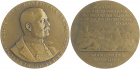 Die Mittelmächte - Personen - Friedrich von Österreich-Teschen Bronzemedaille 1915 (v. Scholz) auf die Ernennung zum Feldmarschall, Widmung der Gesell...