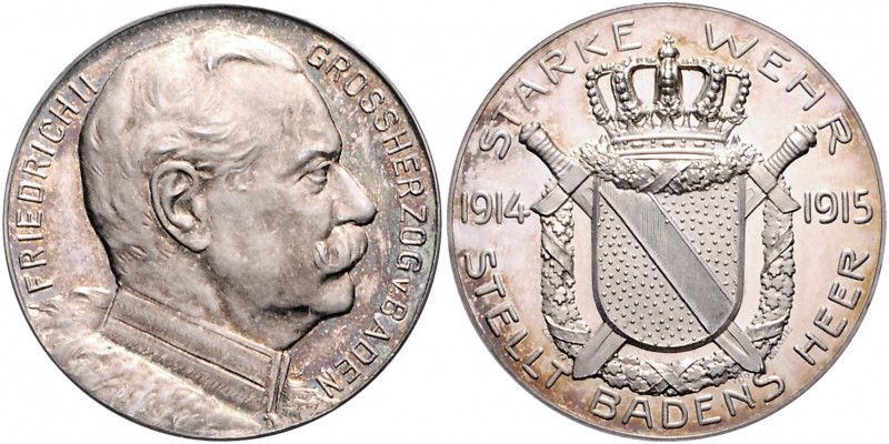 Die Mittelmächte - Personen - Friedrich II., Großherzog v. Baden Silbermedaille ...