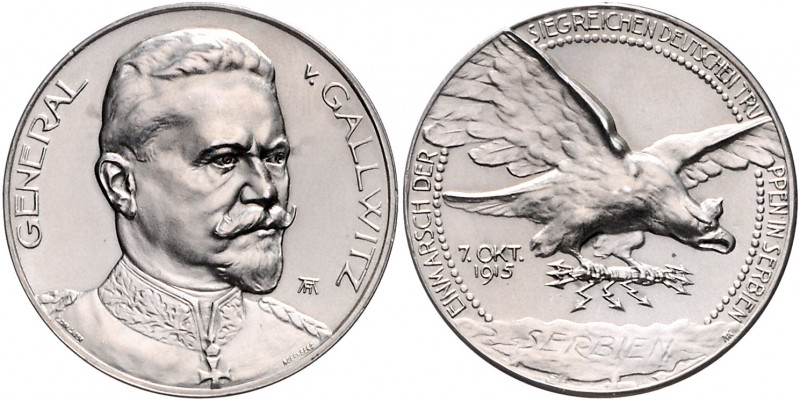 Die Mittelmächte - Personen - Gallwitz, Max von Silbermedaille 1915 mattiert (v....