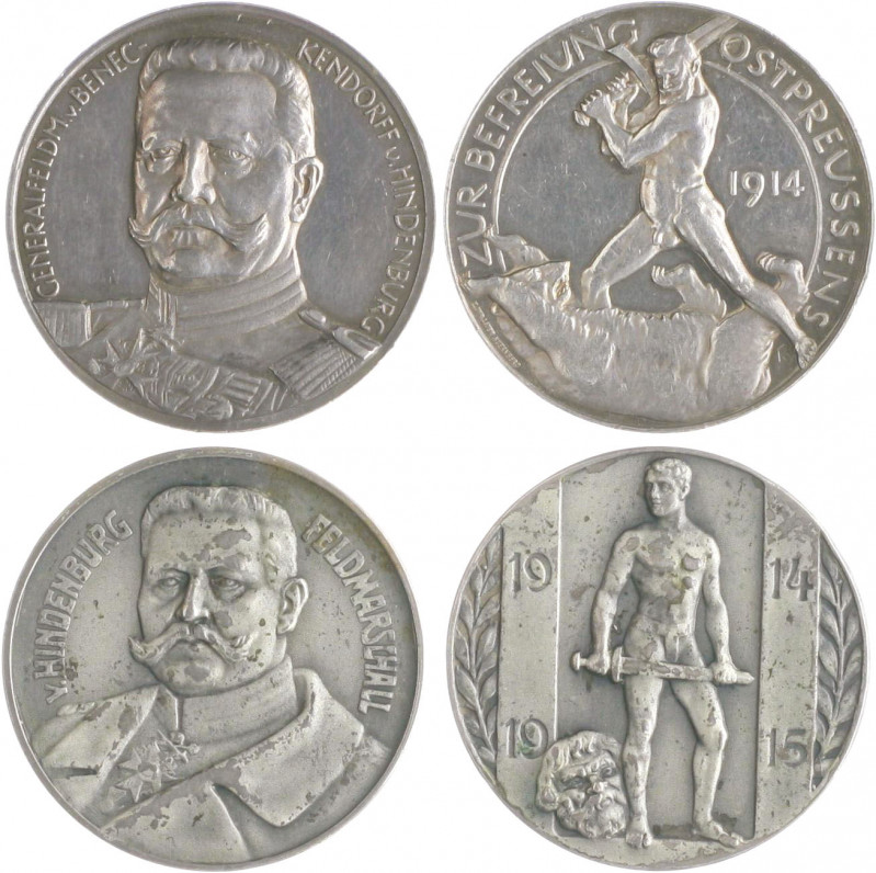 Die Mittelmächte - Personen - Hindenburg, Paul von Silbermedaille 1914 (v. Humme...