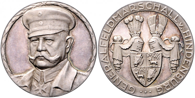 Die Mittelmächte - Personen - Hindenburg, Paul von Silbermedaille o.J. (v. Eue/G...