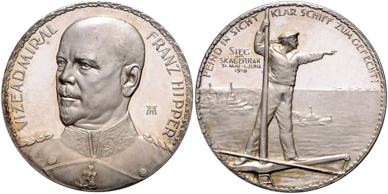 Die Mittelmächte - Personen - Hipper, Franz Ritter von Silbermedaille 1916 (v. H...