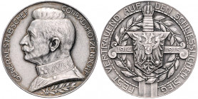 Die Mittelmächte - Personen - Hötzendorf, Conrad von Silbermedaille 1915 mattiert (v. Hoffmann/Lauer) 'Fest vertrauend auf den schliesslichen Sieg', i...