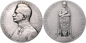 Die Mittelmächte - Personen - Hötzendorf, Conrad von Silbermedaille 1915 mattiert (v. Weinberger/B.H. Mayer) 'Viel Feind viel Ehr - Gott mit uns MCMXV...