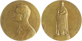 Die Mittelmächte - Personen - Hötzendorf, Conrad von Bronzemedaille 1915 (v. Weinberger) 'Viel Feind viel Ehr - Gott mit uns' Zetzm. 3030 (Ag). 
60,6...