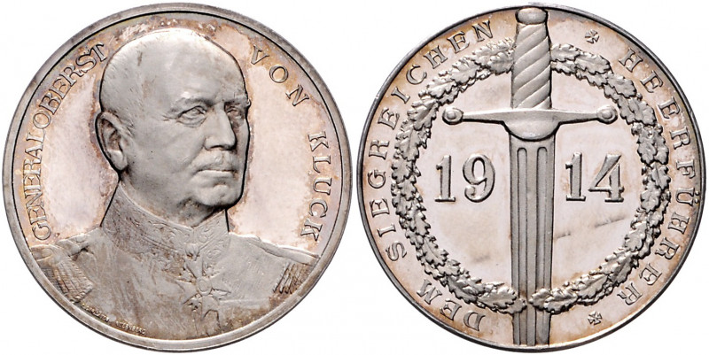 Die Mittelmächte - Personen - Kluck, Alexander von Silbermedaille 1914 (v. Lauer...
