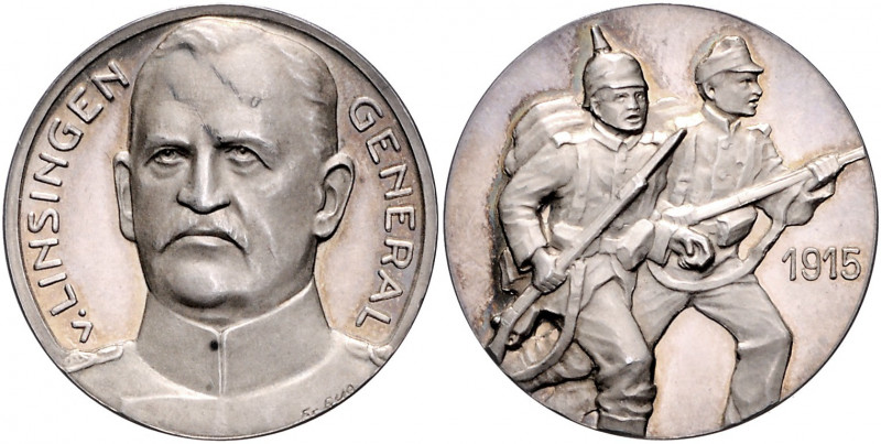 Die Mittelmächte - Personen - Linsingen, Alexander von Silbermedaille 1915 (v. E...