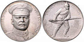 Die Mittelmächte - Personen - Lochow, Ewald von Silbermedaille 1916 (v. Eue/Lauer) 'Drauf und Durch', i.Rd: SILBER 990 Zetzm. 4137. 
33,3mm 18,4g PP