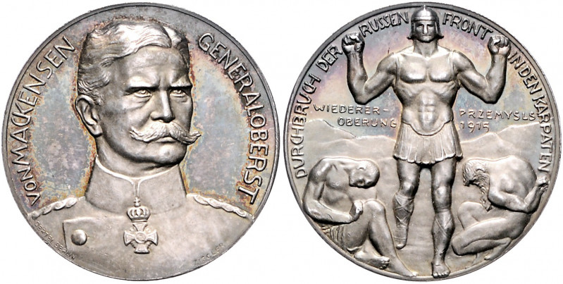 Die Mittelmächte - Personen - Mackensen, August von Silbermedaille 1915 (v. Zieg...