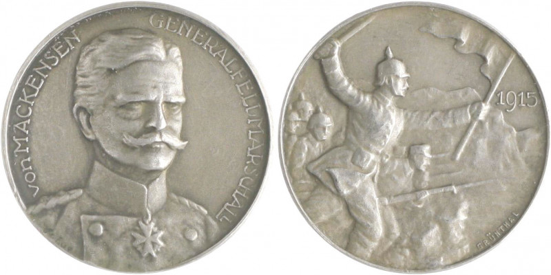 Die Mittelmächte - Personen - Mackensen, August von Silbermedaille 1915 mattiert...