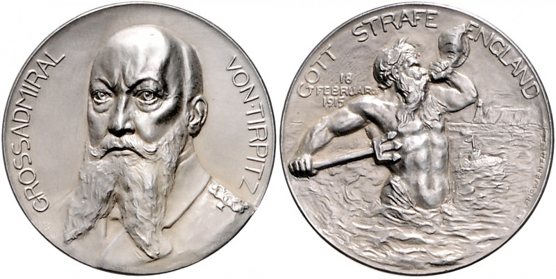Die Mittelmächte - Personen - Tirpitz, Alfred von Silbermedaille 1915 mattiert (...