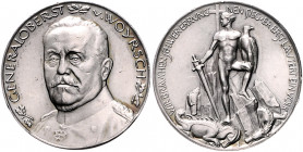 Die Mittelmächte - Personen - Woyrsch, Remus von Silbermedaille 1915 (v. Hoppe/Lauer) 'Wir brauchen schwer errungnen Sieg - Er erst läutert ein Volk' ...