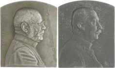 Die Mittelmächte - Personen - Lots Lot o.J. von 2 Stücken: Einseitige Zinkplakette 1915 (v. Marschall) auf Erzherzog Friedrich (fleckig, 60x70mm 122,9...