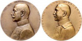 Die Mittelmächte - Personen - Lots Lot o.J. von 2 Stücken: Bronzemedaille 1917 (v. Hartig) auf Johann Löbl von Tauernstorff 'Für die Helden im Felde -...