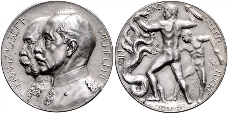 Die Mittelmächte - Allgemein Silbermedaille o.J. mattiert (v. Löwenthal/Oertel) ...