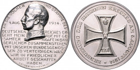 Die Mittelmächte - Allgemein Silbermedaille 1914 (v. Oertel) auf die Erneuerung des Eisernen Kreuzes, i.Rd: SILBER 990 Zetzm. 6002. 
35,6mm 17,8g PP-...