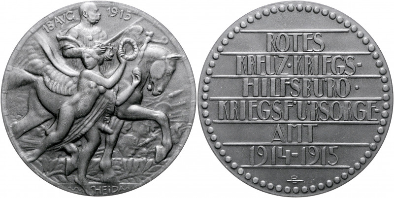 Die Mittelmächte - Allgemein Zinkmedaille 1915 (v. Heida) auf Franz Joseph I., R...
