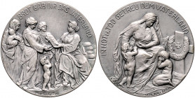 Die Mittelmächte - Allgemein Silbermedaille o.J. mattiert (v. Götze/Ball) 'In Not und Tod getreu dem Vaterland', i.Rd: 800 Zetzm. 5043 Var. 
34,2mm 1...