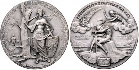 Die Mittelmächte - Allgemein Versilb. Bronzemedaille 1919 (v. Lauer) auf den Friedensvertrag von Versailles Zetzm. 6043 (Ag). 
40,3mm 26,0g vz