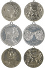 Die Mittelmächte - Allgemein Lot o.J. von 3 Stücken auf den Zweibund: Silbermedaille 1914 (unsign., 33,3mm 19,0g), versilberte Medaille 1914 (unsign.,...