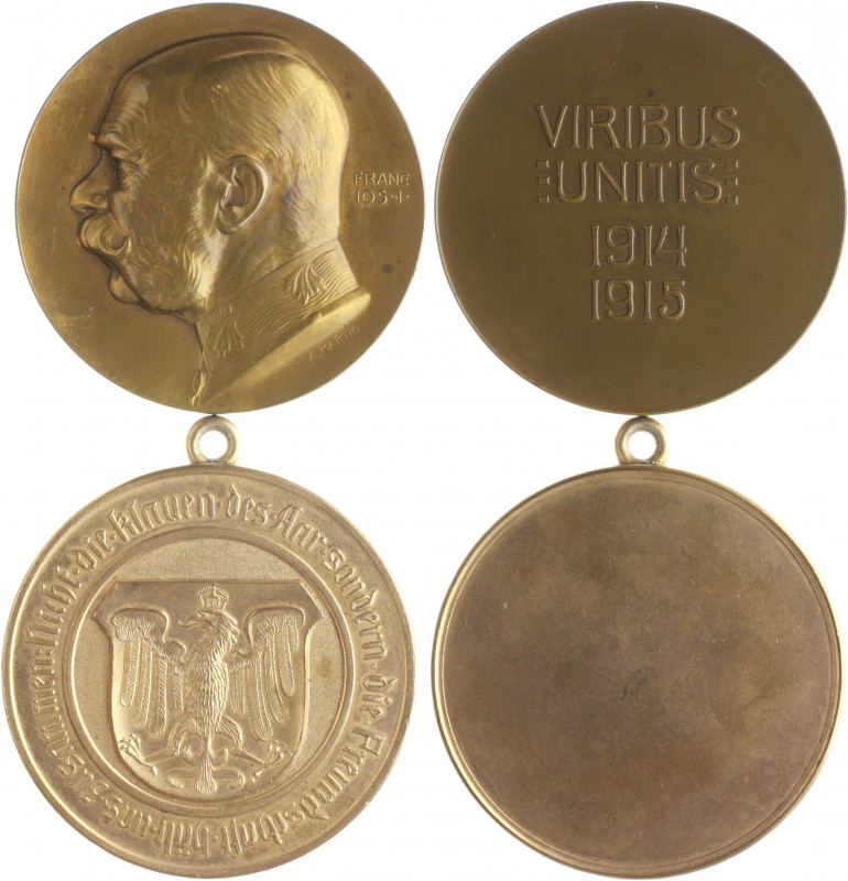 Die Mittelmächte - Allgemein Lot o.J. von 2 Stücken: Bronzemedaille 1915 (v. Har...