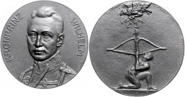 Die Mittelmächte - Allgemein Lot o.J. von 2 Stücken: Zinkmedaille o.J. (v. Bachmann) auf Kronprinz Wilhelm (49,8mm 38,5g) und eiserne Spendenmedaille ...