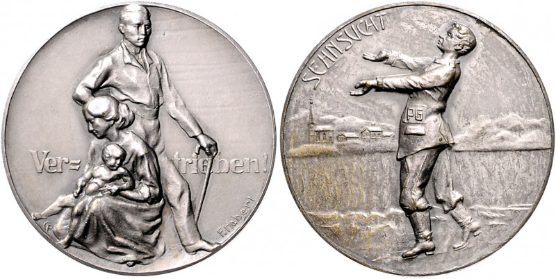 Die Mittelmächte - Allgemein Lot o.J. von 2 Stücken: Versilberte Bronzemedaille ...