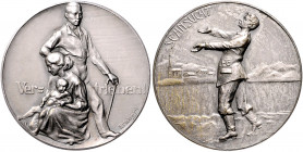 Die Mittelmächte - Allgemein Lot o.J. von 2 Stücken: Versilberte Bronzemedaille o.J. 'Sehnsucht' des Volksbundes zum Schutze der deutschen Kriegs- und...
