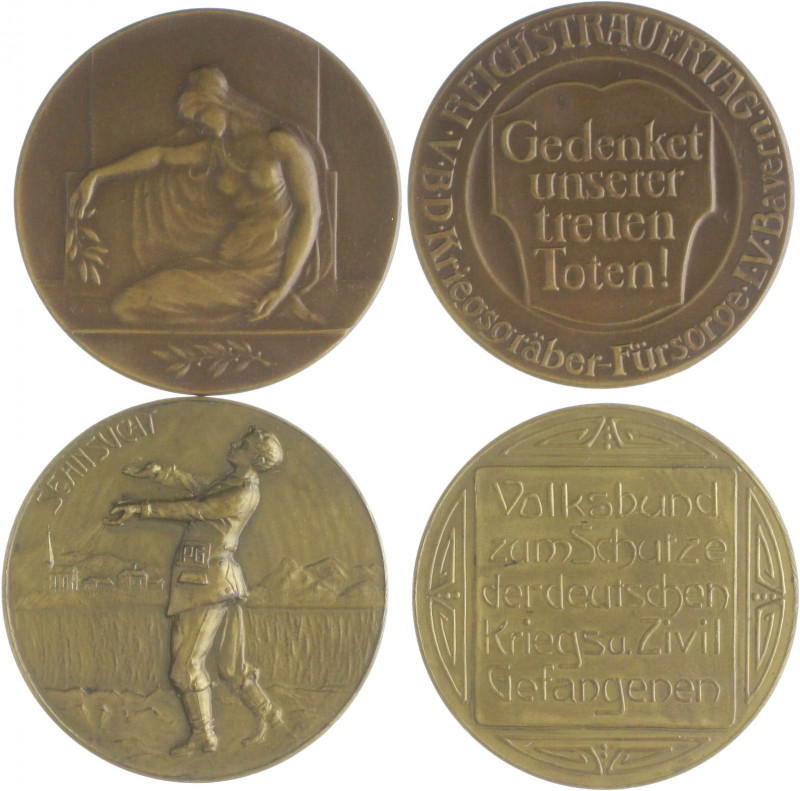 Die Mittelmächte - Allgemein Lot o.J. von 2 Stücken: Bronzemedaille o.J. 'Sehnsu...