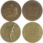 Die Mittelmächte - Allgemein Lot o.J. von 2 Stücken: Bronzemedaille o.J. 'Sehnsucht' des Volksbundes zum Schutze der deutschen Kriegs- und Zivilgefang...