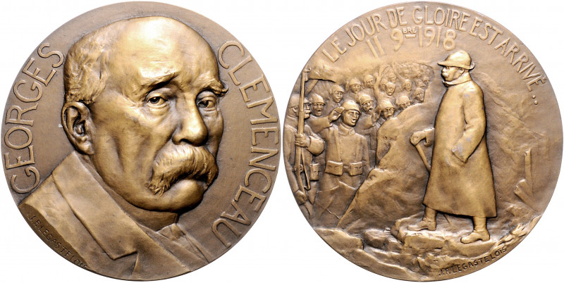 Die Entente - Personen - Clemenceau, Georges Bronzemedaille 1918 (v. Legastelois...