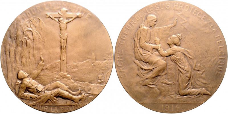 Die Entente - Allgemein - Belgien Bronzemedaille 1914 (v. Witterwulghe) 'Das Hei...