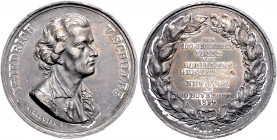 Münzen & Medaillen auf F. Schiller Blei-Zinn-Medaille 1859 (v. A. Kerwien) auf die Feier zu seinem 100. Geburtstag in New York Klein/Raff 98. Brett. 1...