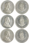 Münzen & Medaillen auf F. Schiller Lot o.J. von 3 x Zinnmedaille 1859 (v. Sebald/Drentwett) auf seinen 100. Geburtstag Klein/Raff 69. 
je ca. 37,5mm ...