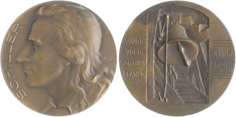 Münzen & Medaillen auf F. Schiller Bronzemedaille 1905 (v. M.&W.) auf seinen 100...