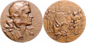 Münzen & Medaillen auf F. Schiller Bronzemedaille o.J. (v. R. Mayer) auf seinen 100. Todestag, i.Rd: BRONZE BHM Pf. Klein/Raff 176. Wurzbach 8222 (Ag)...