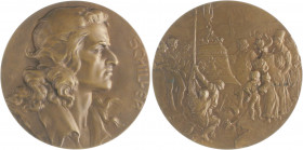 Münzen & Medaillen auf F. Schiller Bronzemedaille o.J. (v. R. Mayer) auf seinen 100. Todestag, i.Rd: BRONZE B.H. MAYER PFORZHEIM Klein/Raff 176 (Ag). ...