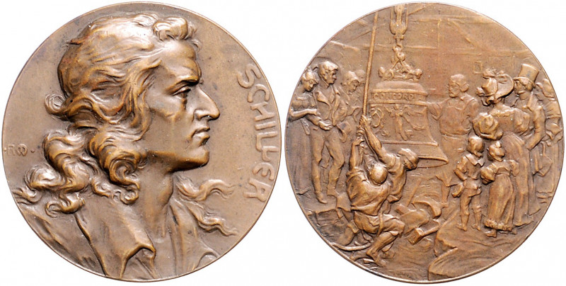 Münzen & Medaillen auf F. Schiller Bronzemedaille o.J. (v. R. Mayer) auf seinen ...