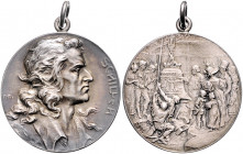 Münzen & Medaillen auf F. Schiller Silbermedaille o.J. (v. R. Mayer) auf seinen 100. Todestag, mit Punze 990 Klein/Raff 176.2. Wurzbach 8222. Brett. 1...