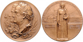 Münzen & Medaillen auf F. Schiller Bronzemedaille o.J. (unsign., v. M.&W.) Zur Erinnerung an Weimars klassische Zeit Klein/Raff 737. 
kl.Fleck, 50,6m...