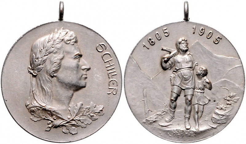 Münzen & Medaillen auf F. Schiller Lot o.J. von 2 Stücken (v. M.&W.): Versilbert...