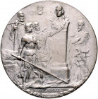 Münzen & Medaillen auf F. Schiller Lot o.J. von 2 Stücken: Bronzemedaille und versilberte Bronzemedaille, je einseitig (v. Dietrich) auf seinen 150. G...