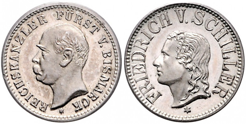 Münzen & Medaillen auf F. Schiller Lot o.J. von 2 Stücken: Silbermedaille o.J. (...