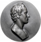 Münzen & Medaillen auf F. Schiller Eisenplakette o.J. einseitig (v. Buderus) Hohlguss mit Aufhängeöse Klein/Raff 26.1C. 
95,2mm 122,7g gussfr.