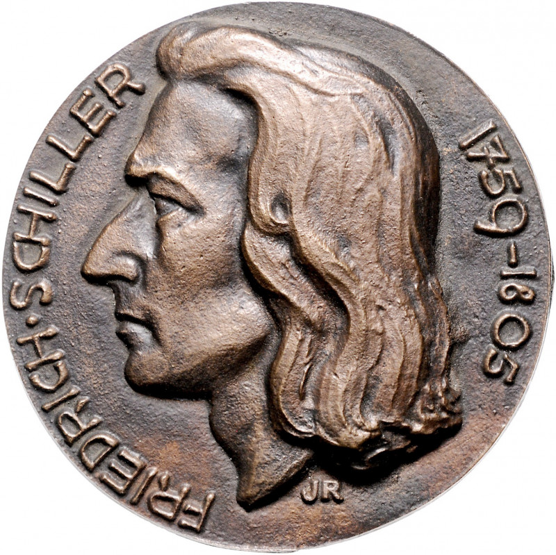 Münzen & Medaillen auf F. Schiller Eins. Bronzehohlguss o.J. (v. Josef Reményi) ...