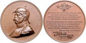 - Personen - Bismarck, Otto von 1815-1898 Bronzemedaille 1898 (v. Dürrich/M.&W.) auf seinen Tod, Rs: Text mit Zusatz Die alten Getreuen" Bennert 240 v...