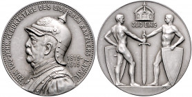 - Personen - Bismarck, Otto von 1815-1898 Silbermedaille 1915 (v. Oertel) auf seinen 100. Geburtstag, i.Rd: SILBER 990 Slg. Bö. 5647. Buchholz/Fried -...
