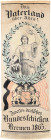 - Schützenmedaillen - Bremen Seidenband-Abzeichen 1865 (v. S. Lotz) farbig bestickt, auf das 2. Deutsche Bundesschießen 
etwas verblasst vz