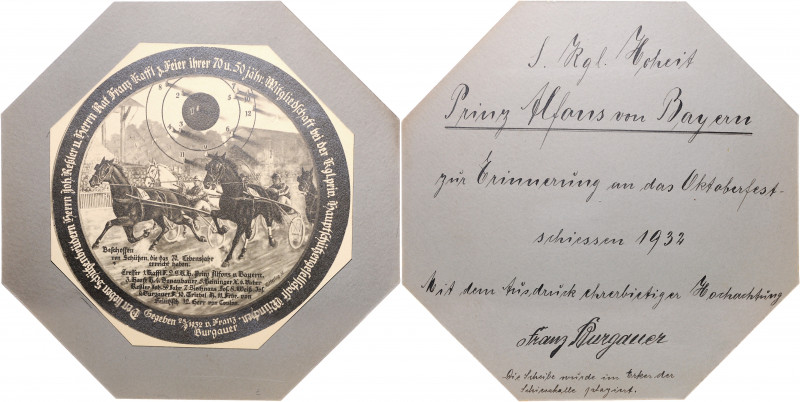 - Schützenmedaillen - München Foto o.J. der Ehrenscheibe 1932 anlässlich des Okt...