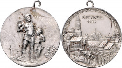 - Schützenmedaillen - Rottweil Silbermedaille 1924 auf das Zimmerschützen-Schwarzwaldgauschießen, mit Punze 950 Slg. Wurster -. Slg. Schlossb. -. 
de...